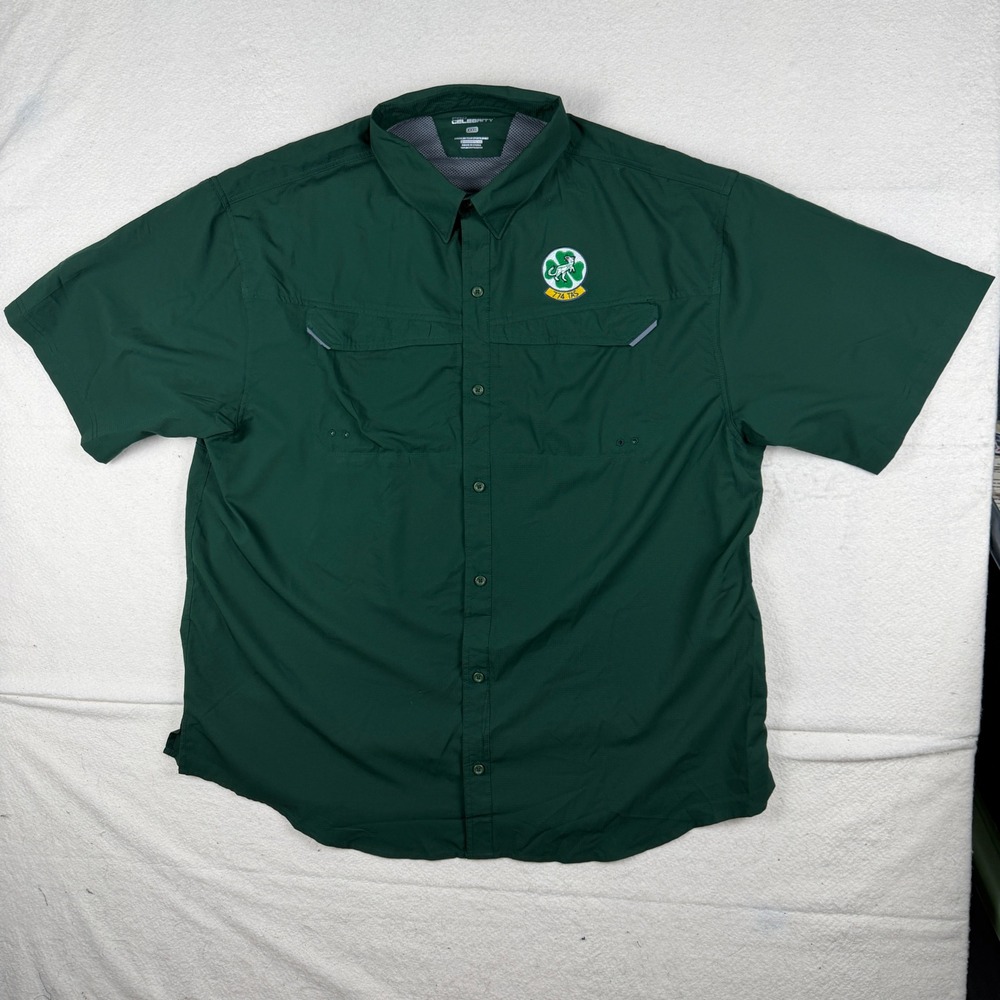 Pro Celebrity 774 TAS Military Patch Ripstop Fishing Shirt Green XXXL 3XL